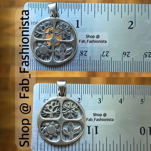 James Avery Four Seasons sterling silver retired pendant